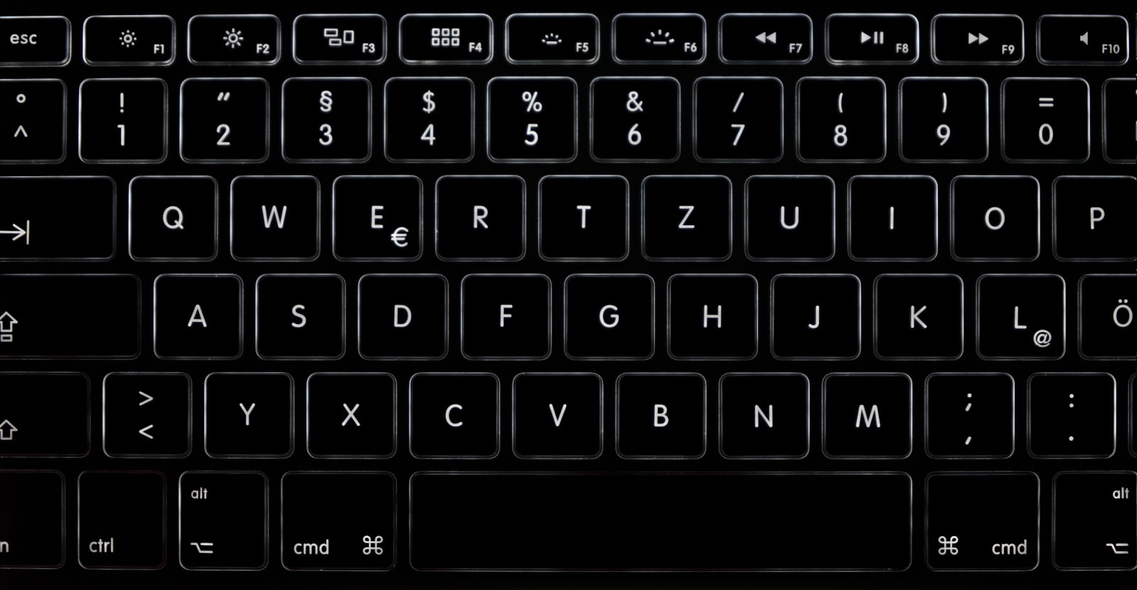 Close-up of a black computer keyboard